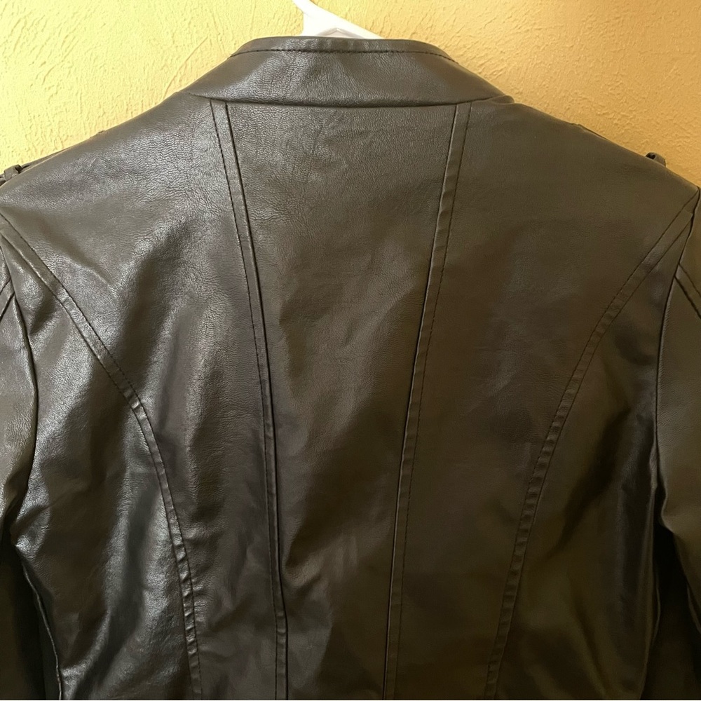 Steve Madden Black Faux Leather Jacket Sz-Small - Picture 12 of 13